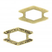 Cymbal ™ DQ metal Connector Alado for SuperDuo beads - Antique bronze